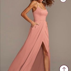 NEVER WORN satin spaghetti strap David’s Bridal